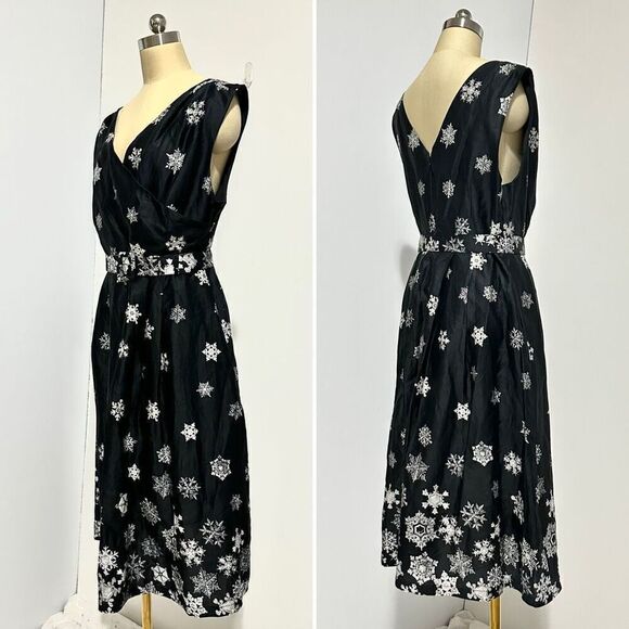 ModCloth The Snow Must Go On Dress 10 Holidays Pin-Up Rockabilly Cocktail Party - Picture 3 of 9